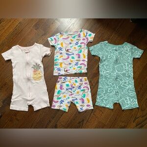 Carters toddler girl 4T summer PJs sleeper bundle (3 pairs pajamas) warm weather